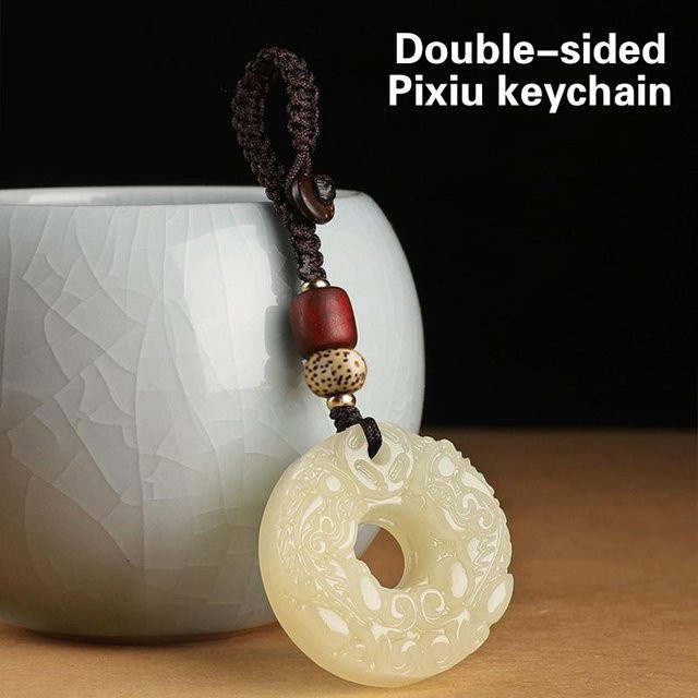 Anhänger-Halskette Jade, Weiß, Damen - Bild 1