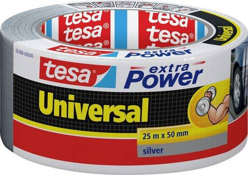 tesa extra Power Universal Gewebeklebeband, Silber, B: 50 mm, L: 25 m - Bild 1