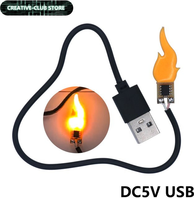 DT&ZM LED-Edison-Glühbirne mit Kerzenlicht-Effekt, Warmweiß 2200 K, USB-Schnittstelle 5 V - Bild 1