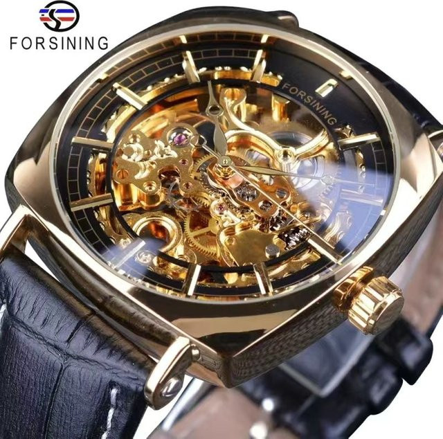 FORSINING Armbanduhr, Automatik, Skelett-Design, Lederarmband, Herren - Bild 1