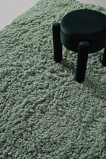 Jotex Rya-Teppich VANIA in Grün, handgetuftet und reversibel aus Baumwolle - Bild 1