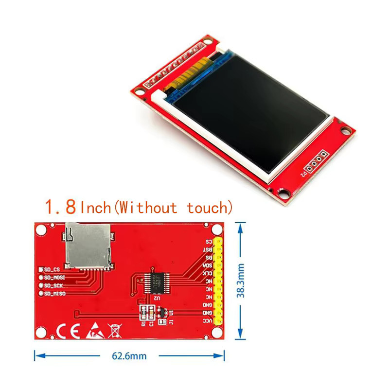 Si Tai&SH TFT Farbbildschirm LCD Display Modul mit SPI Schnittstelle in Rot, verfügbar in 1,44/1,8/2,0/2,2/2,8 Zoll und Auflösungen von 128x128 oder 240x320 Pixeln (ST7735 ILI9225 ILI9341) - Bild 1