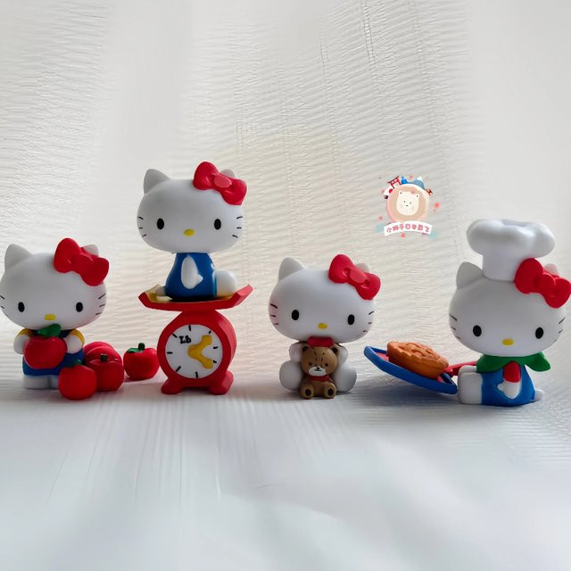 Kt Cat Apple Chef Dress Up Gachapon Puppe, Anime Charakter Figur, Zubehör - Bild 1