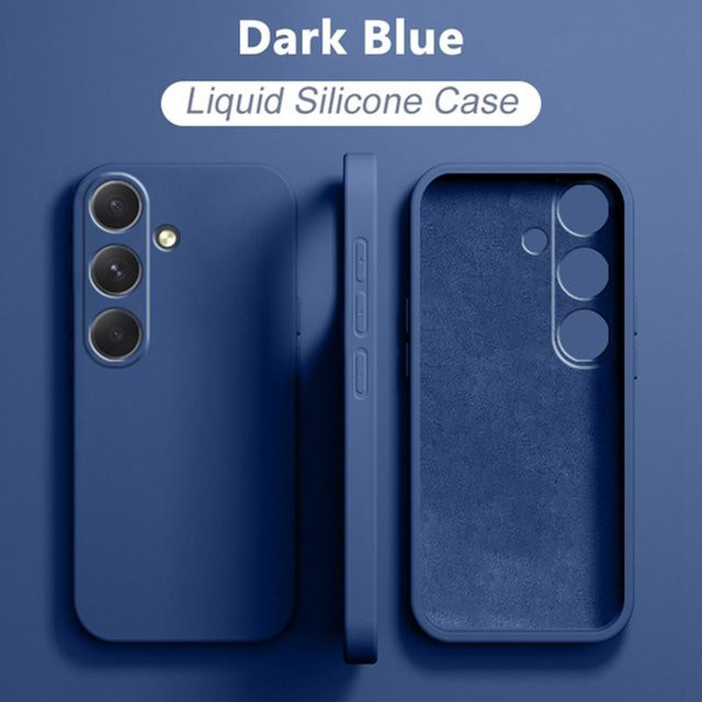 Luxus Flüssigsilikon Handyhülle für Samsung Galaxy S25 S25+ S24 FE Ultra A06 A16 A26 A36 A56 5G A05 A05S A15 A25 A35 A55 in Navy Blau - Bild 1