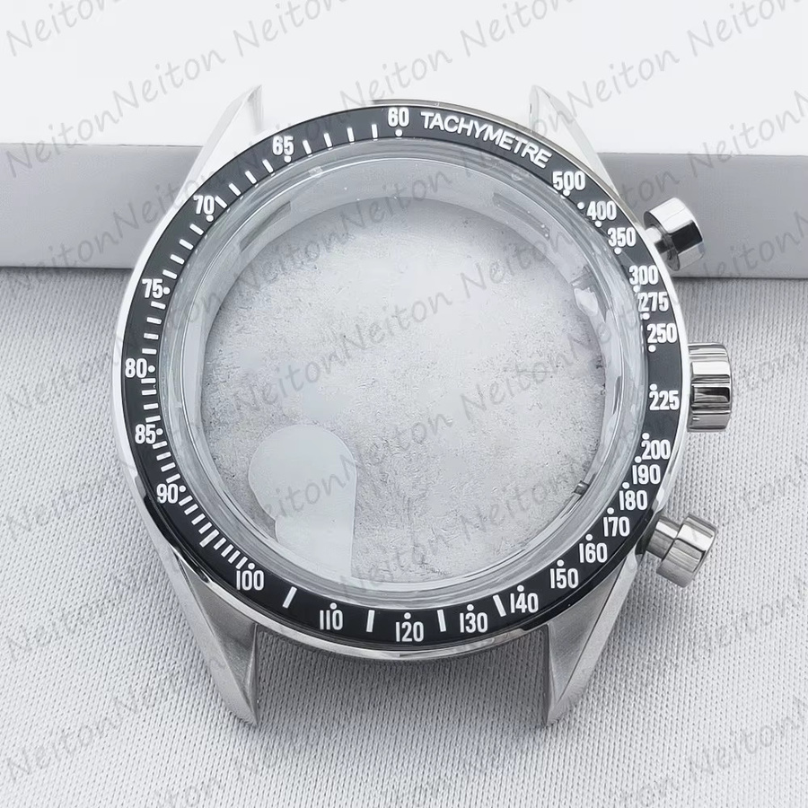 Neiton Uhrengehäuse, 40 mm, Edelstahl, Silber, für VK63-Quarz-Chronographenwerk - Bild 1