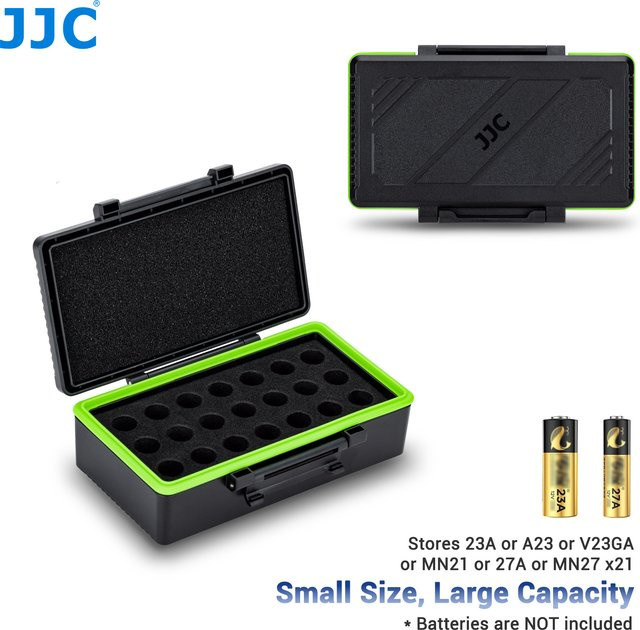 Jjc Batteriegehäuse Halter Box in Schwarz für A23, 23A, VA23GA, MN21, V23GA, 27A, VA27GA, A2, MN2, V27GA Batterien - Bild 1