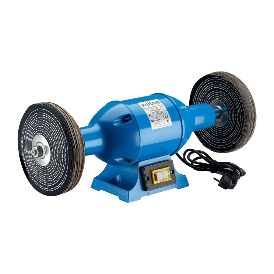 Wiltec Poliermaschine Doppelschleifer mit 750W und Ø 200 mm Polierblock in Blau - Bild 2