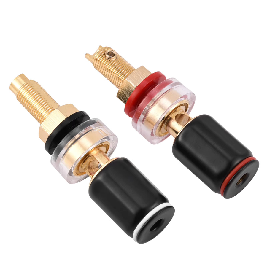 VBESTLIFE Kupfer Lautsprecher Verstärker Terminal für 4mm Bananen Stecker, Schwarz & Rot - Bild 4