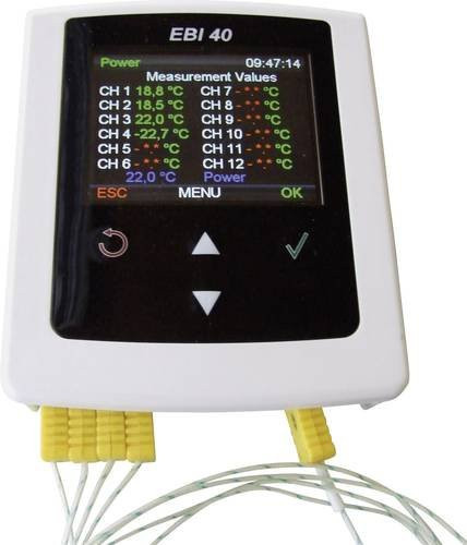 Ebro Temperatur-Datenlogger EBI 40 TC-02 in Weiß, kalibriert nach ISO, Messbereich -200 bis 1200°C - Bild 1