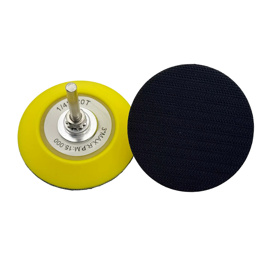 Gelbe Klett-Trägerplatten für pneumatische Polierschleifer, Durchmesser: 75 mm - Bild 3
