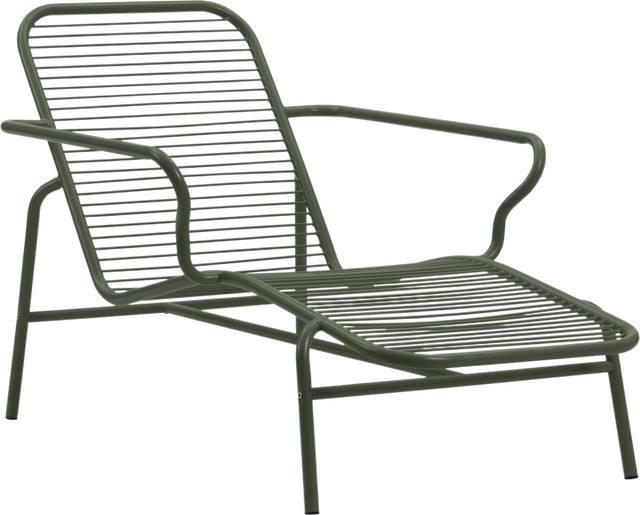 Normann Copenhagen Vig Garten Liegestuhl in Grün mit Armlehnen aus pulverbeschichtetem Stahl - Bild 1