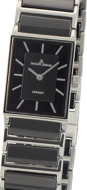 Jacques Lemans Damenuhr, Keramik, Edelstahl, Quarz, 20 mm, Schwarz, 5 ATM - Bild 1