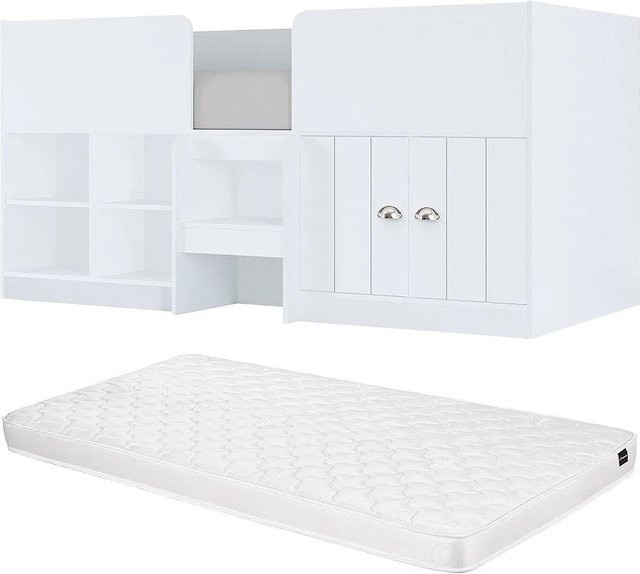 Vente-unique Halbhochbett Boutanio für Kinder in Weiß, B/T/H: 90 x 190 cm - Bild 1