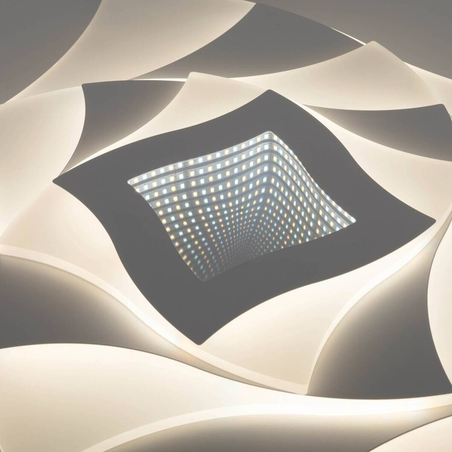Näve LED CCT Deckenleuchte LIORA mit 3D-Effekt und Nachtlicht in Weiß, B/T/H: 48 x 48 x 6 cm - Bild 2