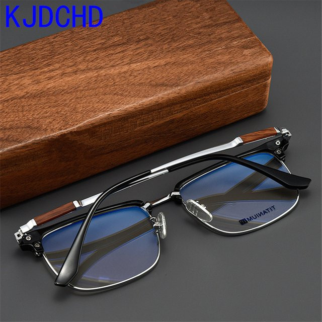 KJDCHD Korrektionsbrille, Titan, quadratisch, Halbrand, Unisex, schwarz - Bild 1