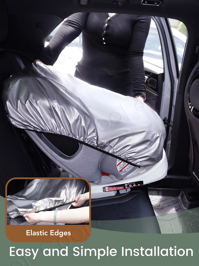 Kisslanding Babyautoschirm in Silber zum UV-Schutz und zur Hitzereduktion - Bild 3