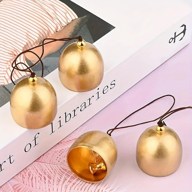 SZ-Damai Weihnachts-Bastelglocken im Vintage-Stil aus Metall, 10 Stück, Gold, rund, hängend - Bild 2