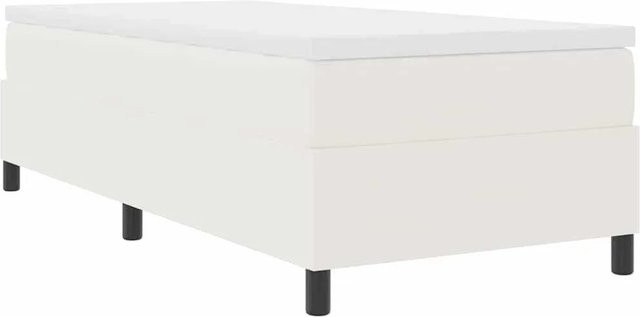 vidaXL Boxspringbett aus Cordstoff in Beige und Weiß mit Taschenfederkern, B/T: 90 x 190 cm - Bild 1