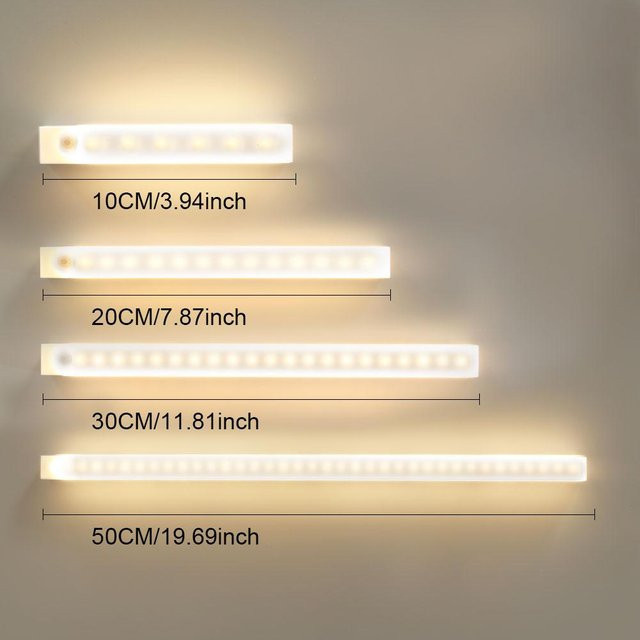 Cosy Homes 6er Set Kabellose LED-Schrankleuchten in Weiß mit Bewegungssensor und Dimmfunktion, wiederaufladbare Induktionsnachtlichter für Küche und Schlafzimmer - Bild 1