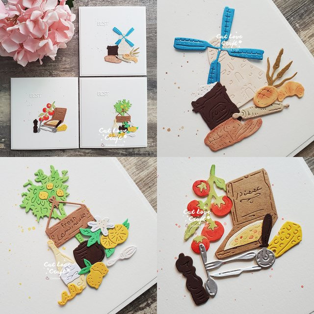 Catlove Zitronen-Pizza Metall-Stanzform für Scrapbooking und DIY-Handwerk - Bild 1