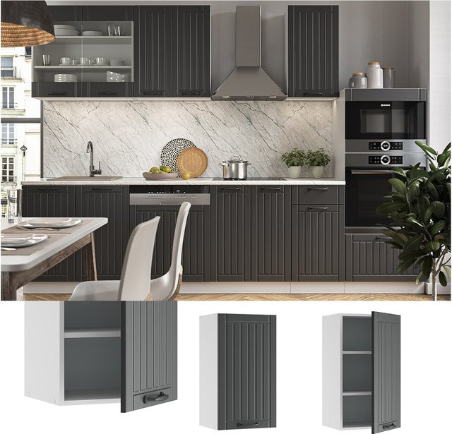 Vicco Hängeschrank Fame-Line Landhaus Küchenschrank Anthrazit/Weiß Breite: 40 cm - Bild 1