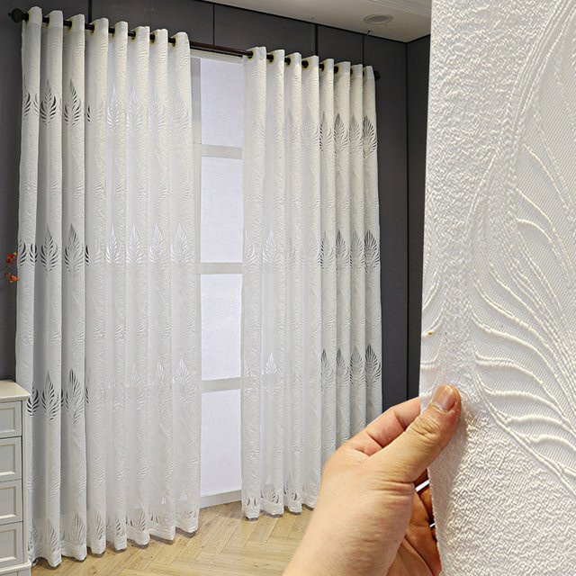 ZJBYZHOUSEHOLD Transparente Gaze-Vorhänge im modernen Floral-Design für Wohnzimmer und Schlafzimmer - Bild 1