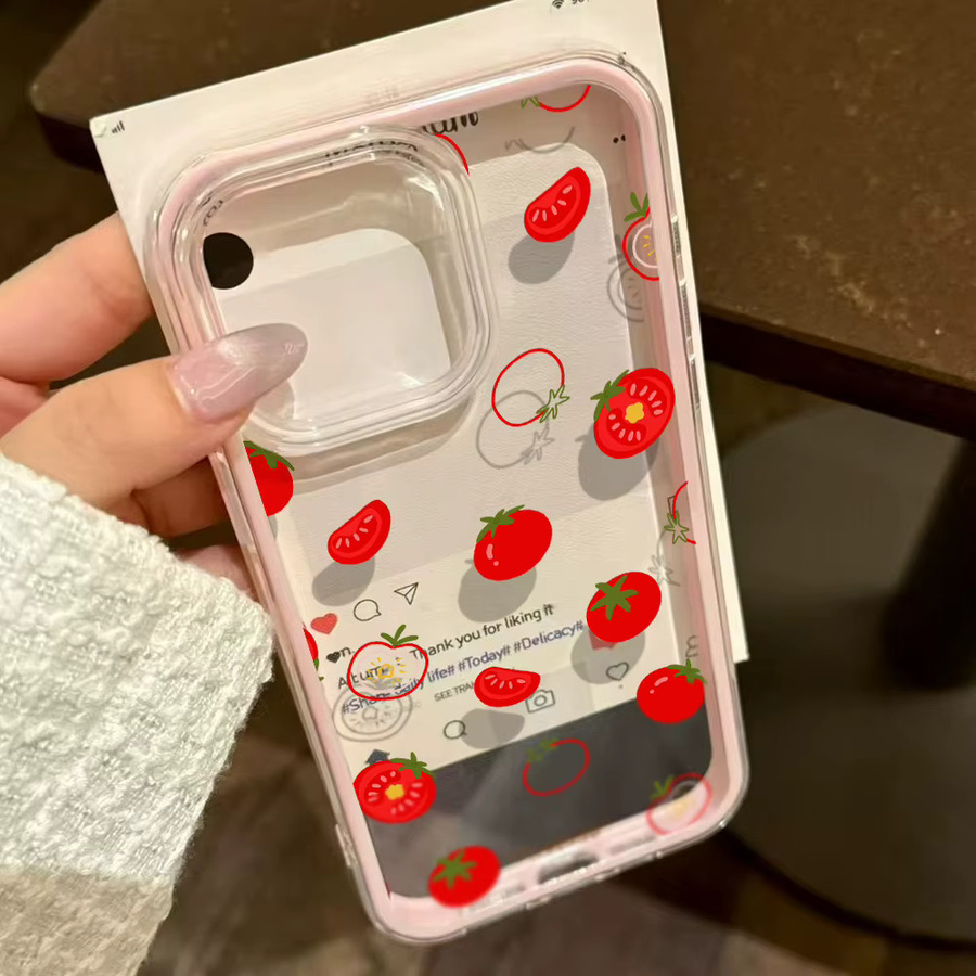 Transparente TPU-Schutzhülle mit Tomatenmuster für Samsung Galaxy S26 Ultra, S26, S25 Ultra, S25 Plus, S23, S22, A56, A36, A57, A37 – Stoßfeste Abdeckung - Bild 3
