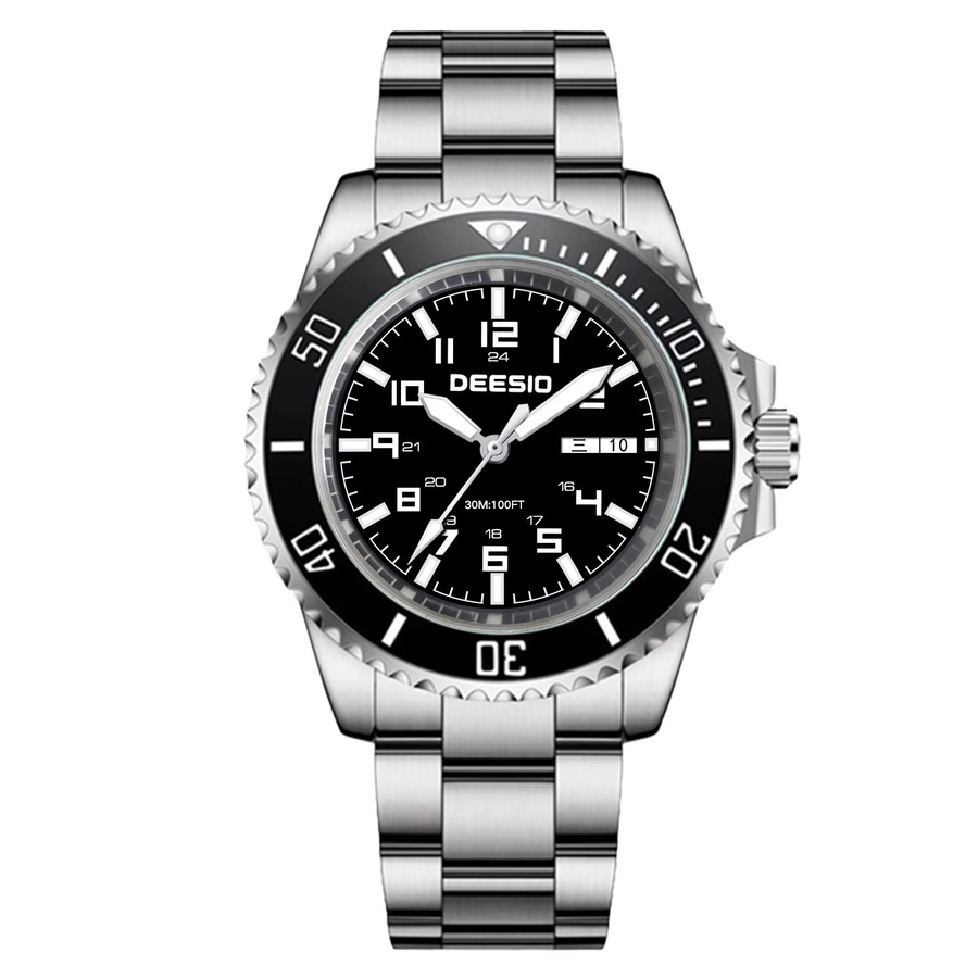 Deesio Automatik-Armbanduhr, Edelstahl, Saphirglas, Herren, Schwarz - Bild 6