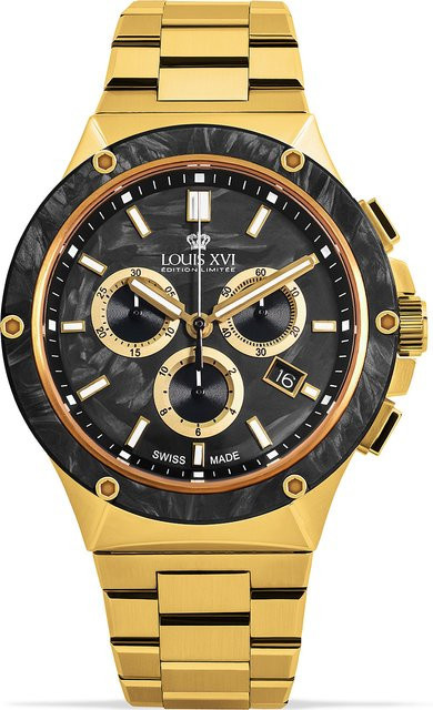 LOUIS XVI Chronograph, Quarz, Edelstahl, Schwarz, 42 mm, Herren - Bild 1