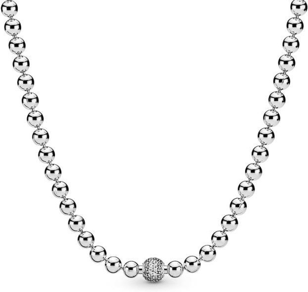 Halskette 925 Silber, Perle, Kristall, Zirkonia, Damen, 45cm - Bild 1
