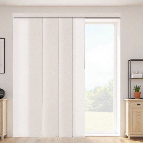 VEVOR Flächenvorhänge für Schiebetüren und Terrassentüren, ausziehbare Schiene und zuschneidbare Gardinen, Farbe: Hellbraun, Breite: 116 cm bis 218 cm, Höhe: 243 cm - Bild 1