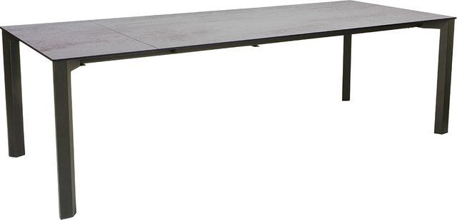 Stern Ausziehtisch Penta Aluminium in Anthrazit mit Silverstar Zement hell Tischplatte und Nivelliersystem B/T: 200 bis 250 x 100 cm - Bild 1
