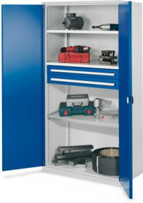 Kappes Schwerlastschrank OMT Mod. 45 mit Doppelwandtüren in Grau, B: 100 cm, T: 60 cm, H: 195 cm - Bild 1
