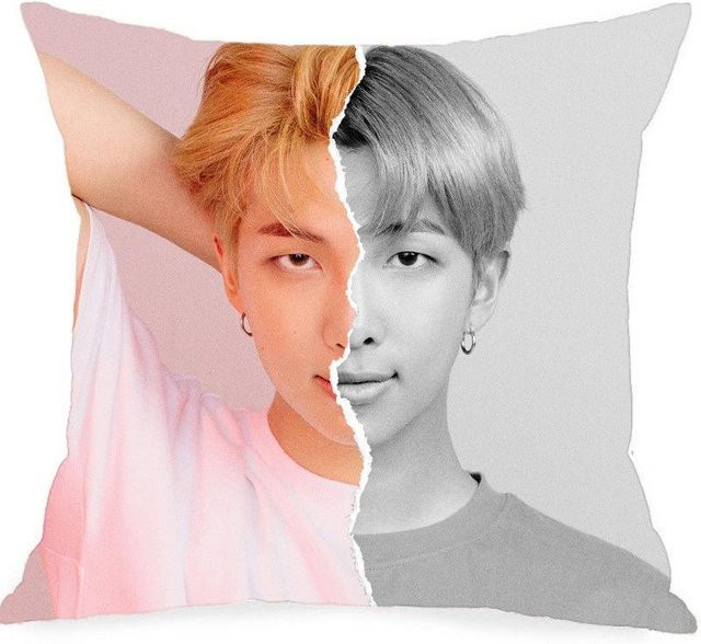 Kpop BTS Bangtan Boys Kissenbezug Face Yourself in Pink, Material: Pfirsichhaut, B/T: 45 x 45 cm - Bild 1