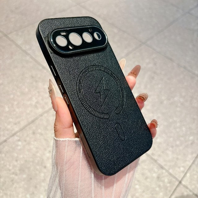 Google Pixel Hülle mit Ledertextur und Kameraschutz in Beige, Magnetisches kabelloses Laden, Dünne Stoßfänger-Schutzhülle für Pixel 11, 10a, 9a, 8a und Pixel Pro XL - Bild 1