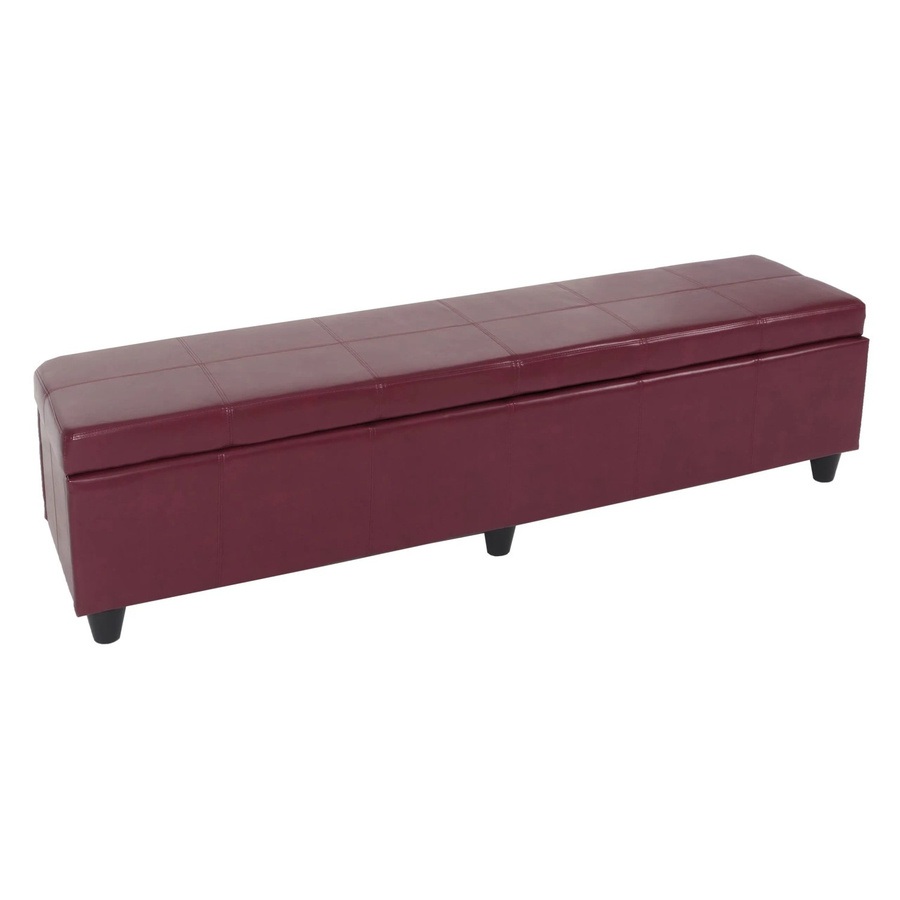 MCW Aufbewahrungs-Truhe Kriens XXL in Rot aus Kunstleder und Pappelholz, B/T/H: 180 x 45 x 45 cm - Bild 2