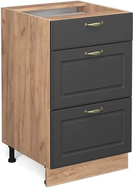 Vicco Küchenunterschrank Fame-Line Anthrazit-Gold/Goldkraft Eiche Breite: 50 cm ohne Arbeitsplatte - Bild 1