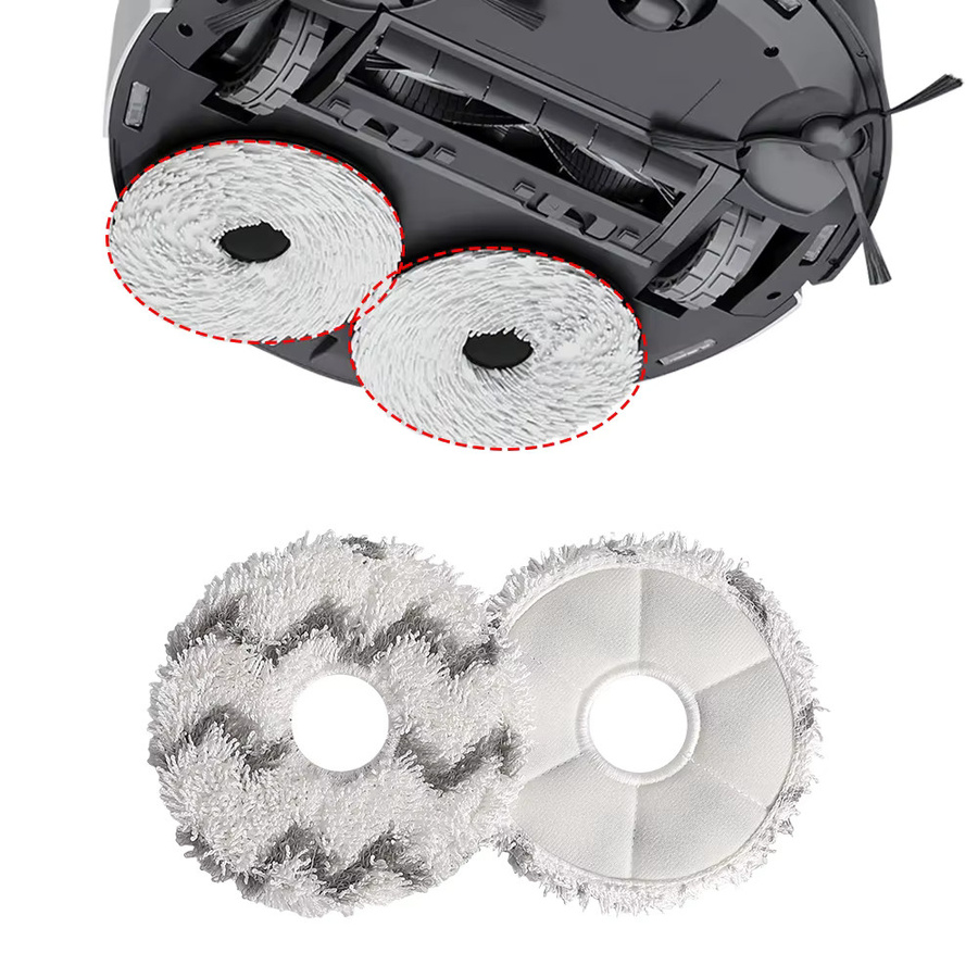 Ersatz-Wischmopp-Tuch für Ecovacs X1 X2 X5 T10 T20 T30 T50 N30 N50 N9+ wiederverwendbares und waschbares Bodenwischpad in Grau und Weiß - Bild 3