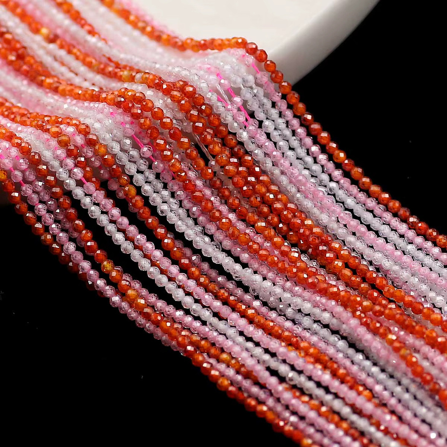 wlyees Perlen, Naturstein, Zirkon, facettiert, rund, 2mm, Damen - Bild 2