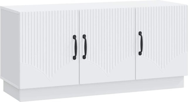vidaXL TV-Schrank aus Holzwerkstoff in Weiß, B/T/H: 99 x 34,5 x 47 cm - Bild 1