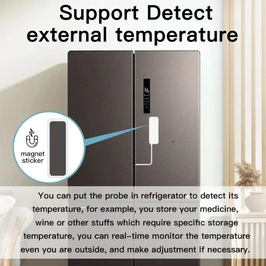 Tuya Zigbee WiFi Temperatur-Feuchtigkeitssensor mit externer Sonde in Weiß für dein Smart Home mit Alexa und Yandex SmartLife Unterstützung - Bild 3