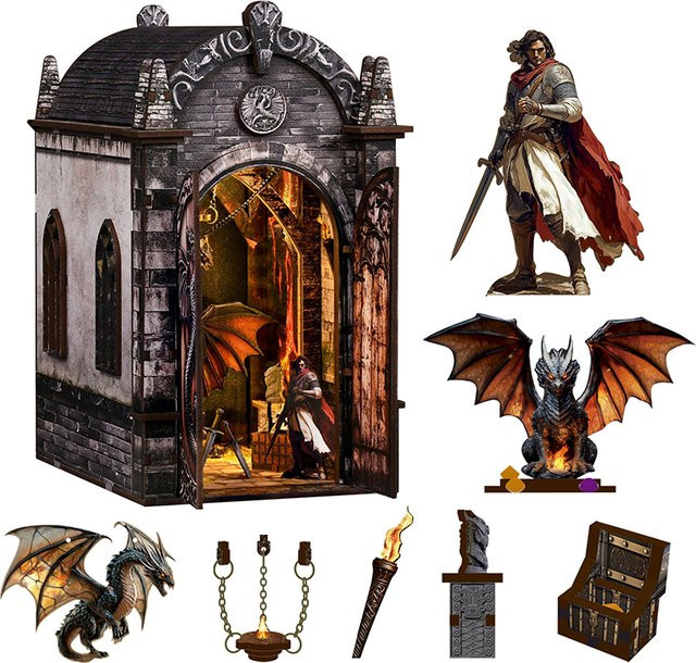 ELEVEN-CUTE DIY Holz-Drachenschatz-Labyrinth, Miniatur-Modellbausatz, Fantasy, ab 14 Jahren - Bild 1