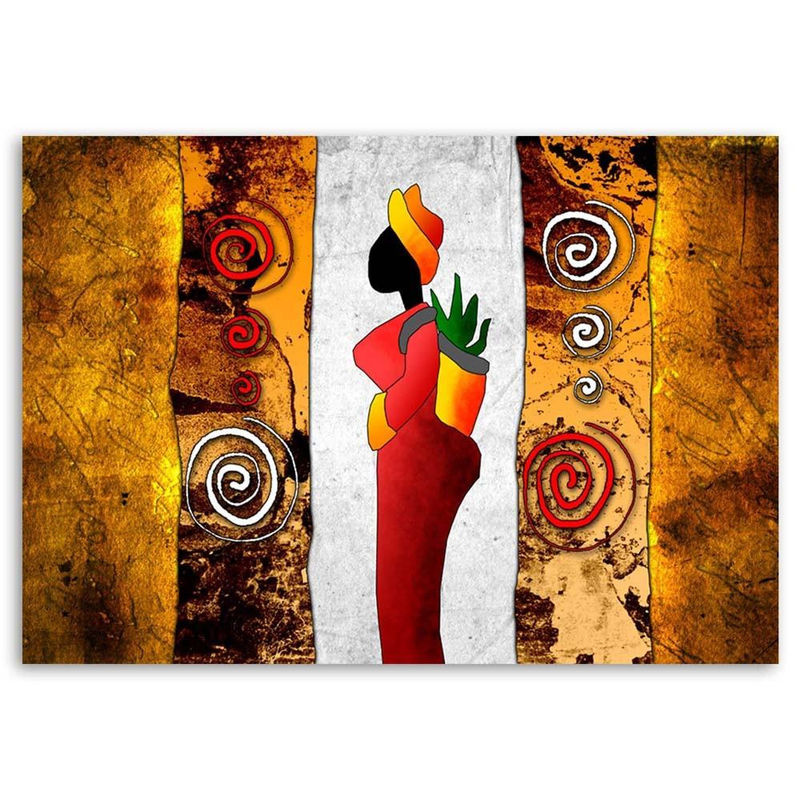 Feeby Leinwanddruck Porträt einer indigenen Frau in Braun und Mehrfarbig, B: 60 cm, H: 40 cm - Bild 3