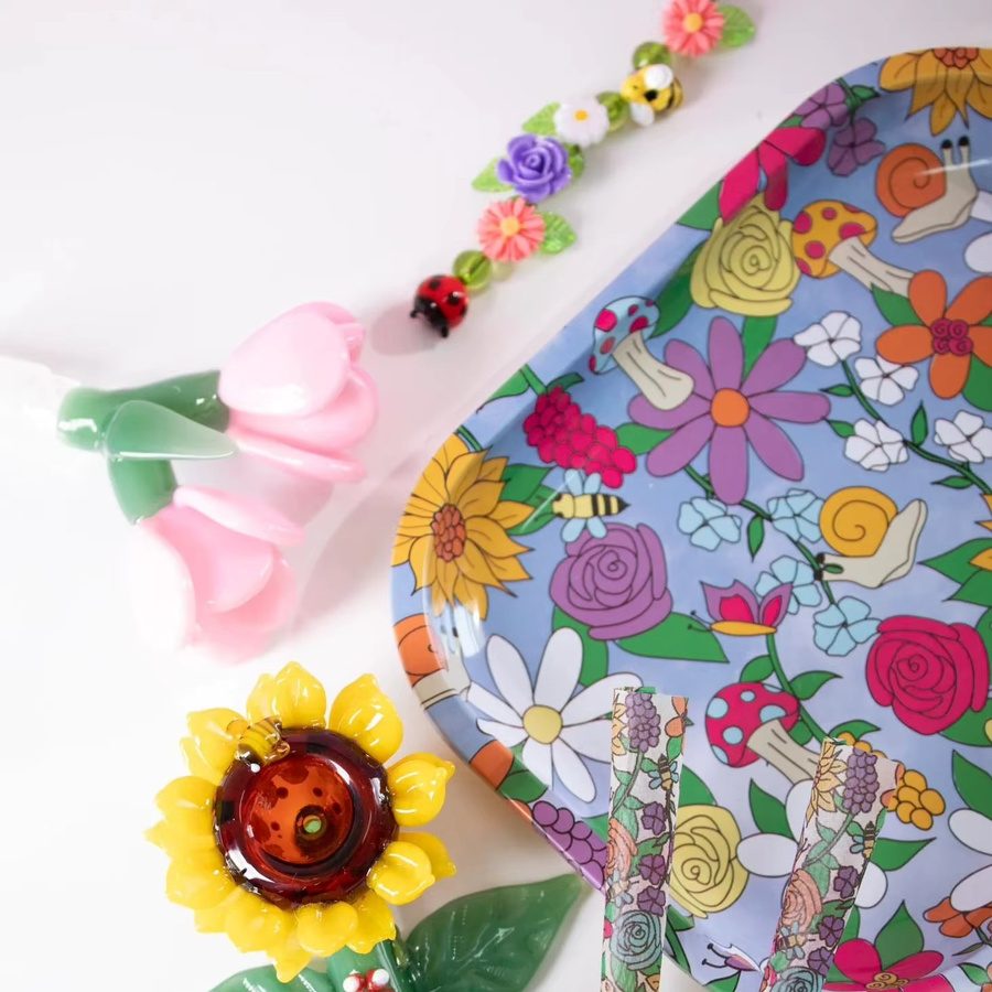 JBNG Floral Critter Rolltablett Tabakrauchzubehör Multicolor - Bild 2