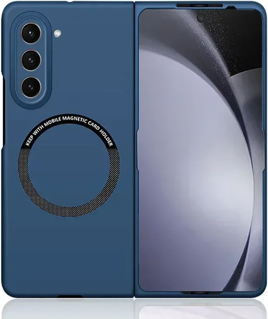 Ultradünne MagSafe Hülle für Samsung Galaxy Z Fold 7, 6, 5, 4, 3 in Blau mit magnetischem Hautgefühl und Unterstützung für kabelloses Laden - Bild 1
