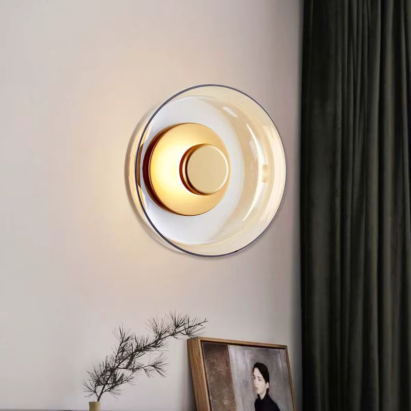 DARHYN Moderne LED Wandleuchte aus Glas in Transparent mit warmweißem Licht für Wohnzimmer, Schlafzimmer, Flur und Balkon - Bild 2