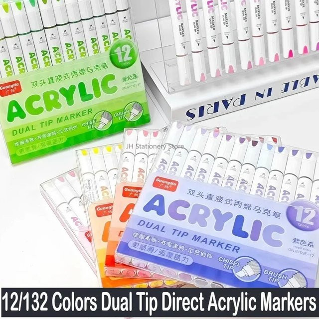 Guangna Acrylmarker mit zwei Spitzen für Kunst und Schule in Multicolour - Bild 1