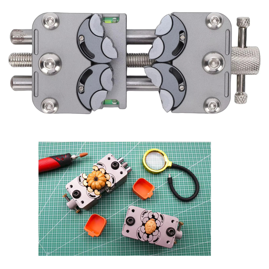 Fractal Vise Mini-Tischschraubstock aus 304 Edelstahl mit Amboss und Mehrfachbacken-Design in Silber - Bild 2