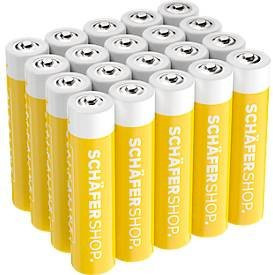 Schäfer Shop Select Alkaline-Batterien AAA, 1,5 Volt, 20 Stück, Gelb - Bild 1