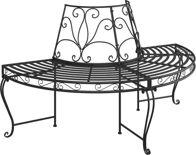 Halbkreisförmige Baumumrandung aus schwarzem Stahl von VD Home Furnishing mit Durchmesser: 160 cm - Bild 1